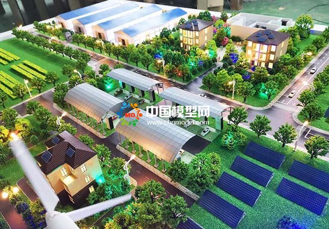 光伏電站應(yīng)用場景沙盤模型，太陽能光伏屋頂發(fā)電沙盤模型