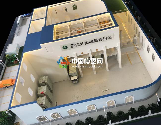 豎式垃圾分類轉(zhuǎn)運(yùn)站沙盤(pán)模型